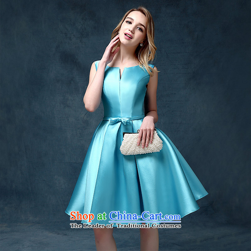 According to Lin Sha evening dresses 2015 new Korean short spring and summer, bows marriages stylish moderator dress dresses , in accordance with rim sa blue , , , shopping on the Internet