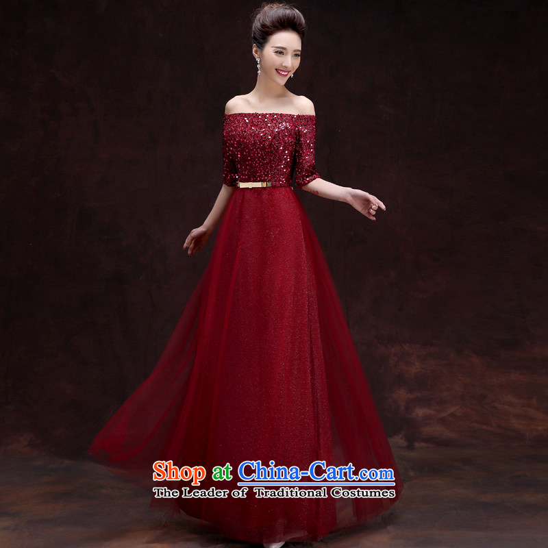 The privilege of serving-leung 2015 new dresses long summer and fall inside the persons chairing the upscale banqueting Ms. crowsfoot evening dress skirt long?2XL