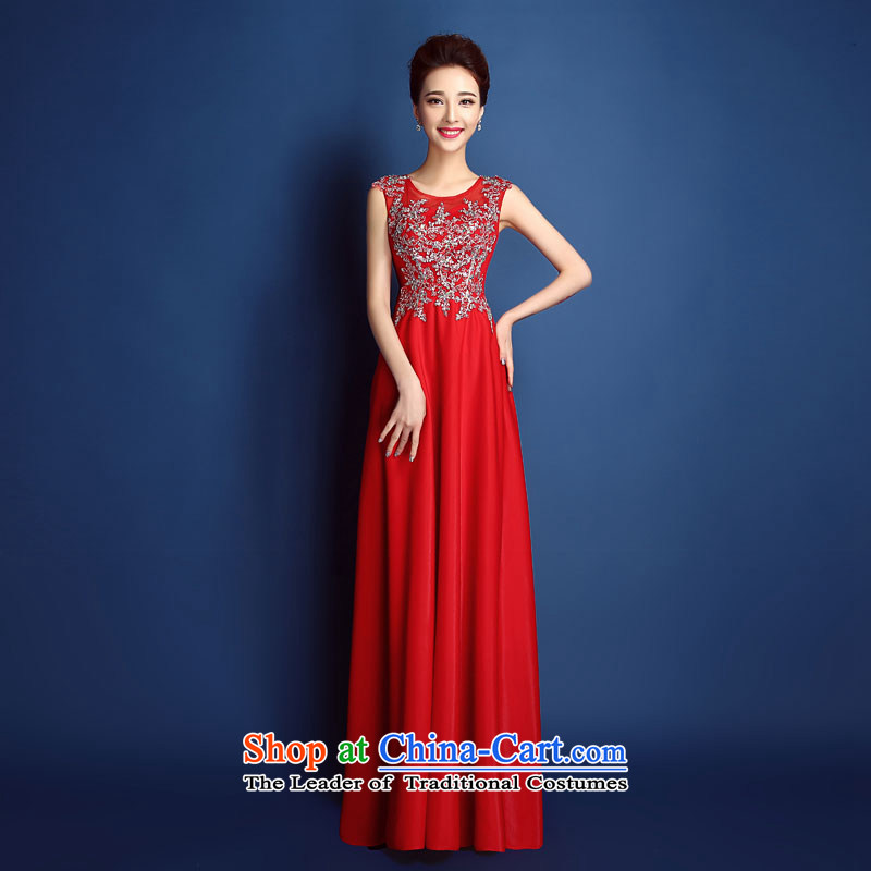 New upscale 2015 red lace diamond slotted shoulder dress long bride services Korean Beauty bows spring and summer, RedL