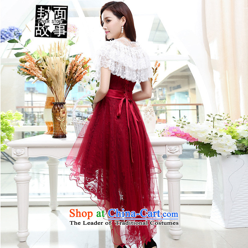 Cover story for summer 2015 new long skirt bows to dress suits simple cluster bridesmaid red carpet dress with star wedding white S Cover Story (COVER) SAYS shopping on the Internet has been pressed.
