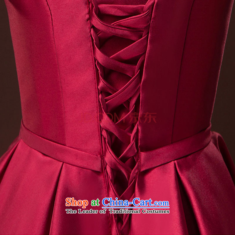 2015 new bride wedding bows to a Female dress damask strap sleeveless red dress spring up to sound with deep-red, L, Ni (dayinni) , , , shopping on the Internet