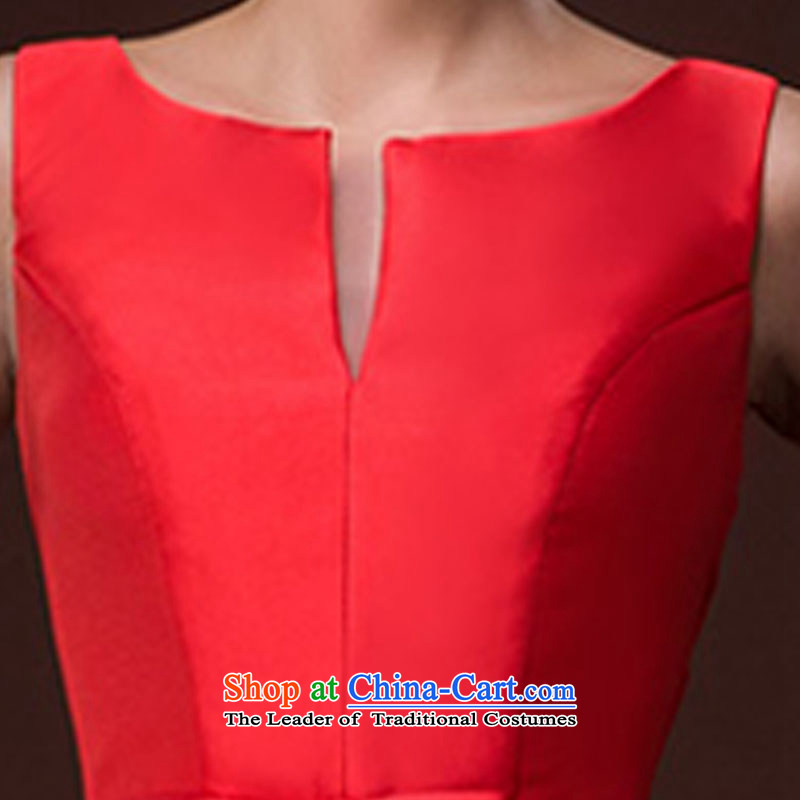 2015 new bride wedding bows to a Female dress damask strap sleeveless red dress RED M, darling brides Chun (BABY BPIDEB) , , , shopping on the Internet