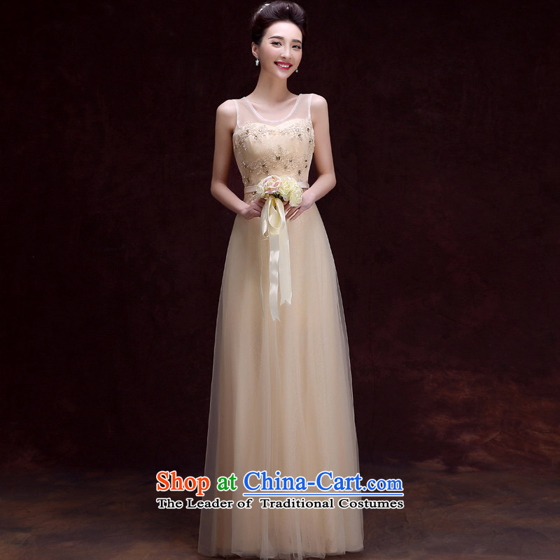 The privilege of serving-leung 2015 new bride wedding dress Long skirts and sisters served bridesmaid Ms. champagne color dress champagne color S, a service-leung , , , shopping on the Internet