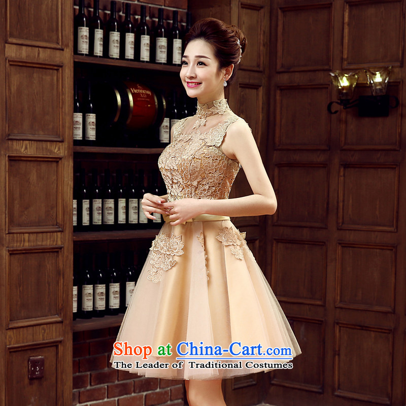 Sexy package shoulder small banquet evening dress party marriages bows service, will the new 2015 autumn and winter Car Show car models evening banquet stage costumes golden time Syrian , , , S, shopping on the Internet