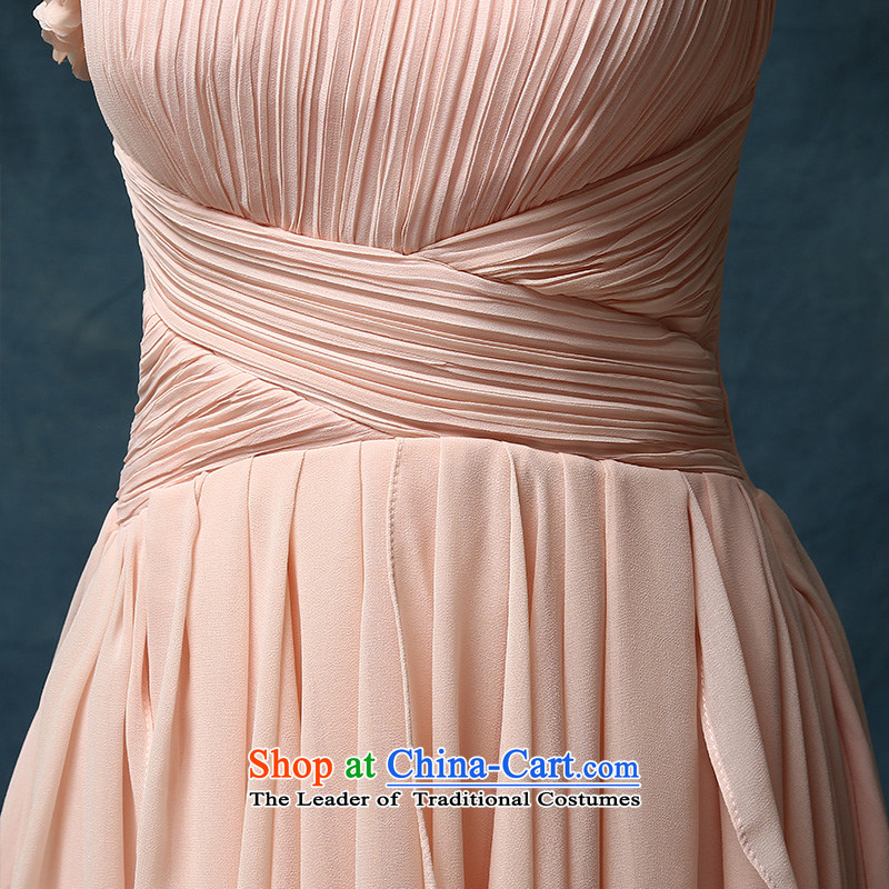 According to Lin Sha 2015 new pink bridesmaid Dress Short long after the former annual Stylish spring bows services under the auspices of Sau San evening dresses pink M according to Lin Sha , , , shopping on the Internet