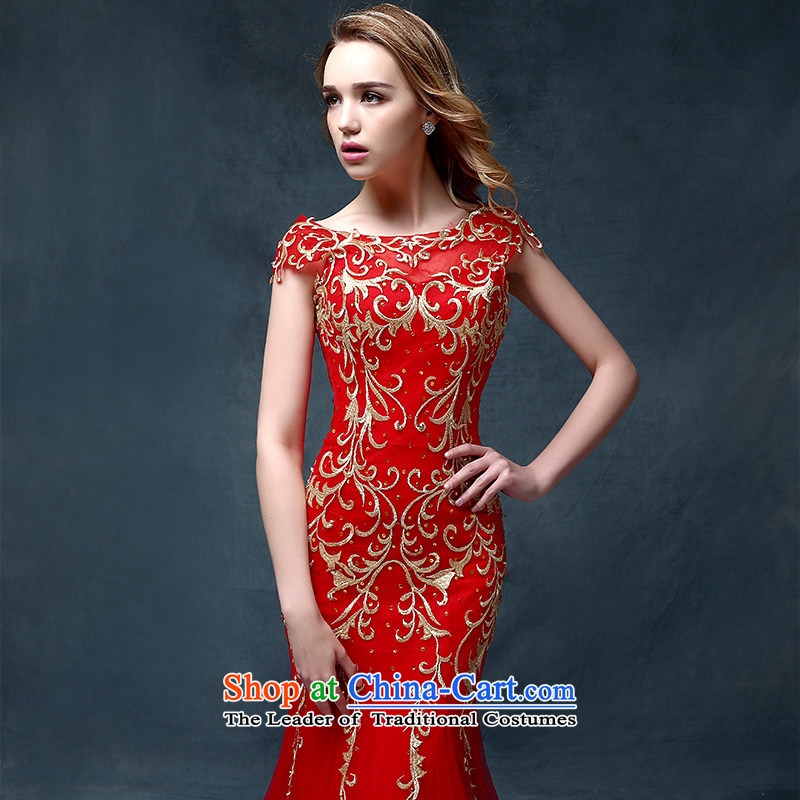 According to Lin Sha bride bows services 2015 new stylish bridal dresses red wedding dress evening dress long crowsfoot Sau San, in accordance with the Code Red is Lin Sha , , , shopping on the Internet