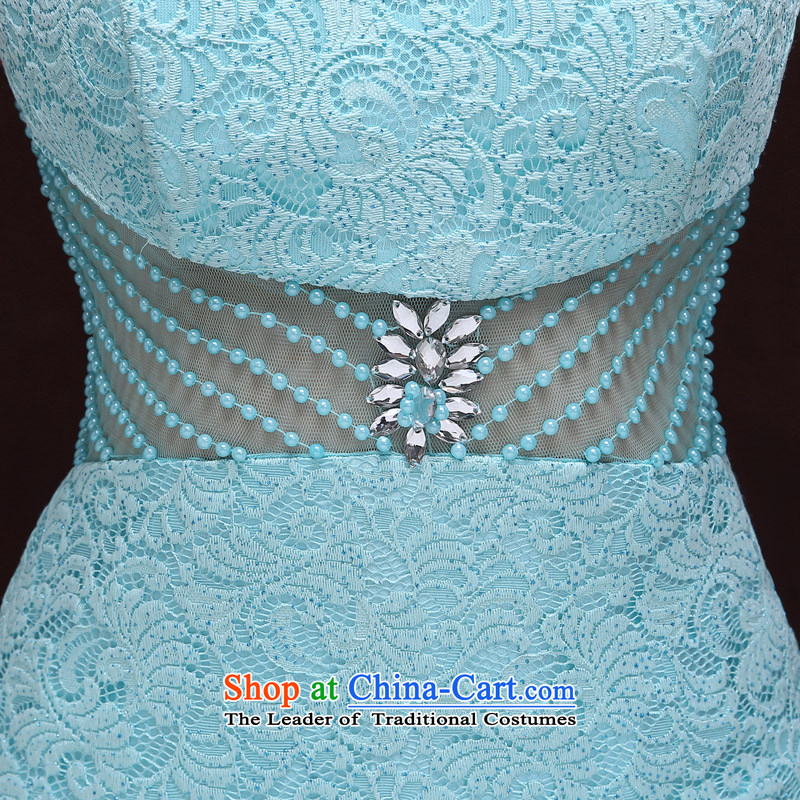 The privilege of serving-leung 2015 new wedding dress bridesmaid services sister skirt crowsfoot evening dresses long gown female pale blue banquet L, a service-leung , , , shopping on the Internet