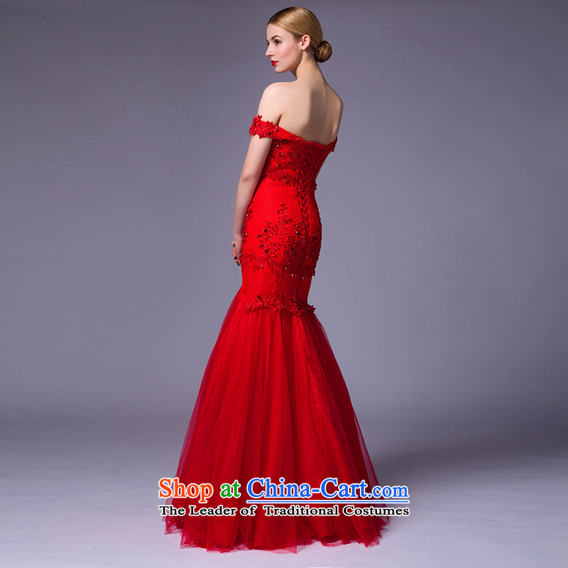 There is a flower wedding dresses Yao 2015 new word to align the shoulder marriages crowsfoot bows service code, Red 10 Set , , , shopping on the Internet