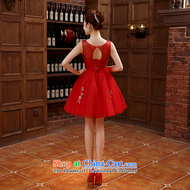 Toasting Champagne Service of 2015 Summer bride wedding dress red shoulders V for small dress women short skirts RED M, darling brides web (BABY BPIDEB) , , , shopping on the Internet