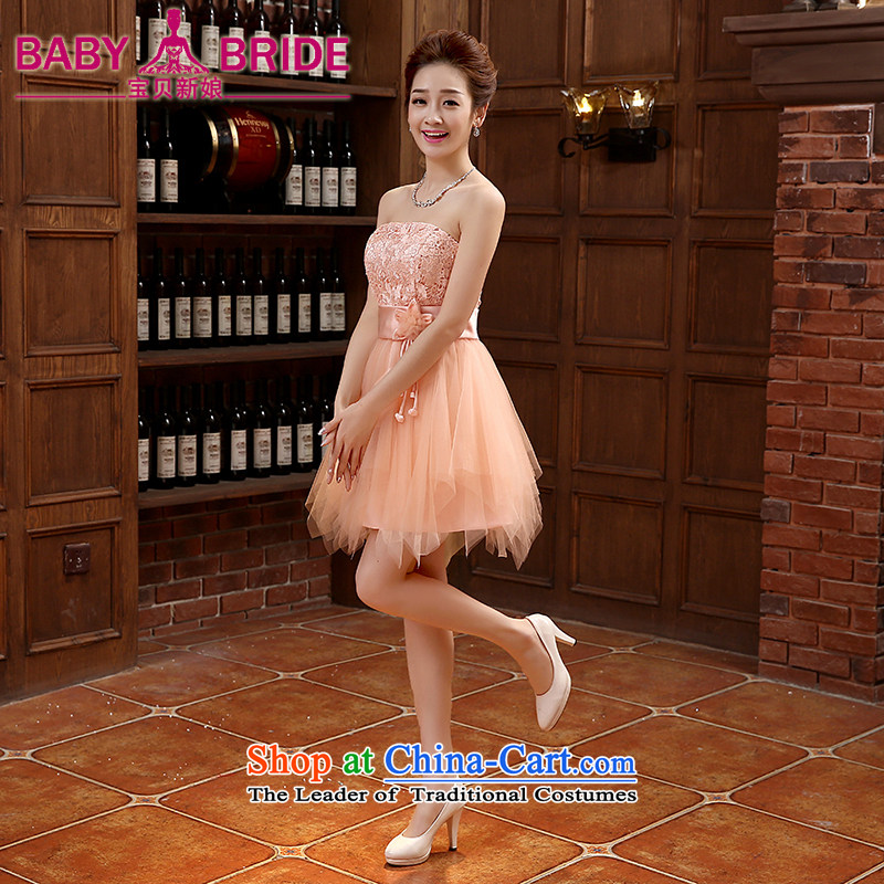 Spring 2015 new dresses bows service, Korean and chest straps Sau San Banquet Hosted Services orangeXXL