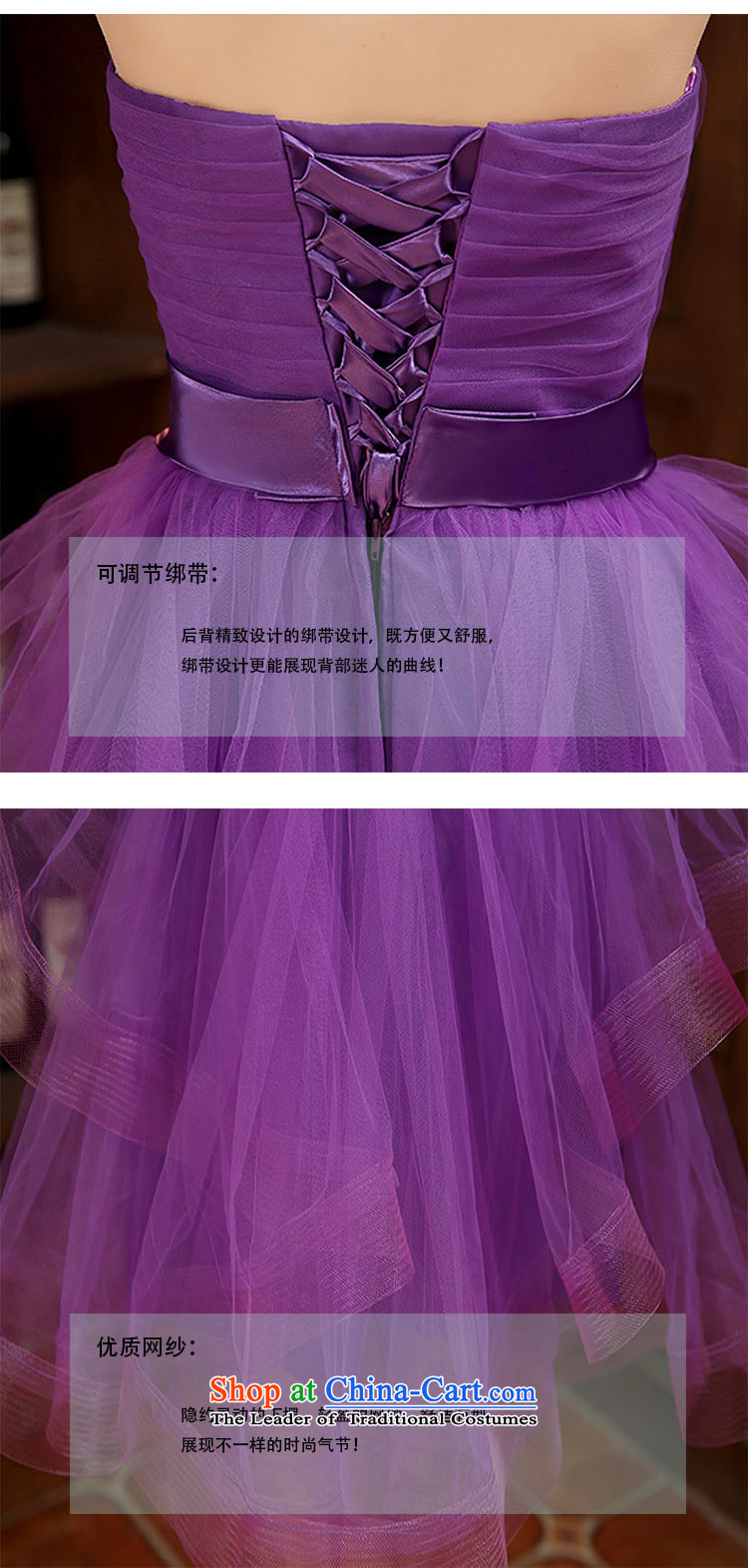  2015 Spring bridesmaid dress new dress short of banquet Korean bridesmaid skirt thin bridesmaid services video purple S picture, prices, brand platters! The elections are supplied in the national character of distribution, so action, buy now enjoy more preferential! As soon as possible.