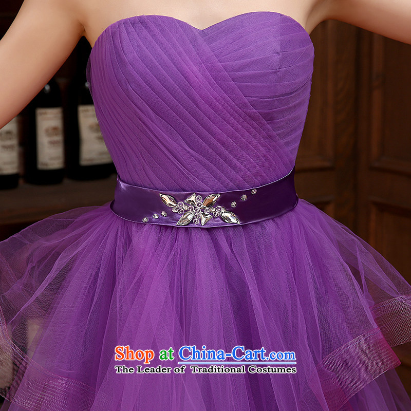  2015 Spring bridesmaid dress new dress short of banquet Korean bridesmaid skirt thin bridesmaid services video purple S, darling Bride (BABY BPIDEB) , , , shopping on the Internet