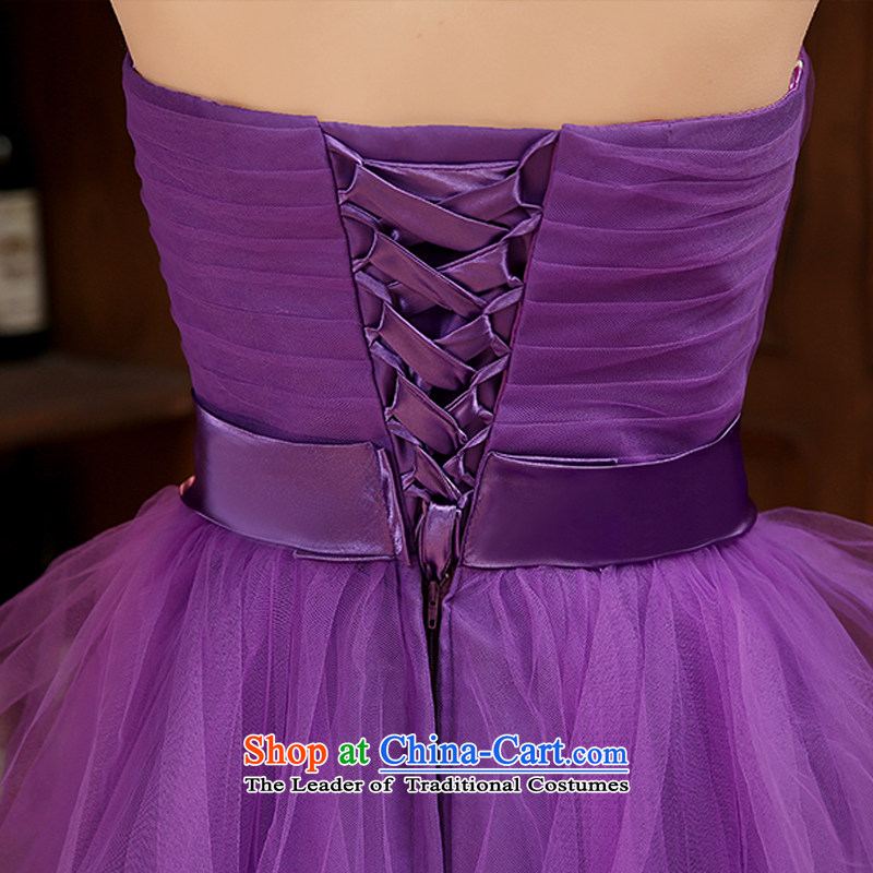  2015 Spring bridesmaid dress new dress short of banquet Korean bridesmaid skirt thin bridesmaid services video purple S, darling Bride (BABY BPIDEB) , , , shopping on the Internet