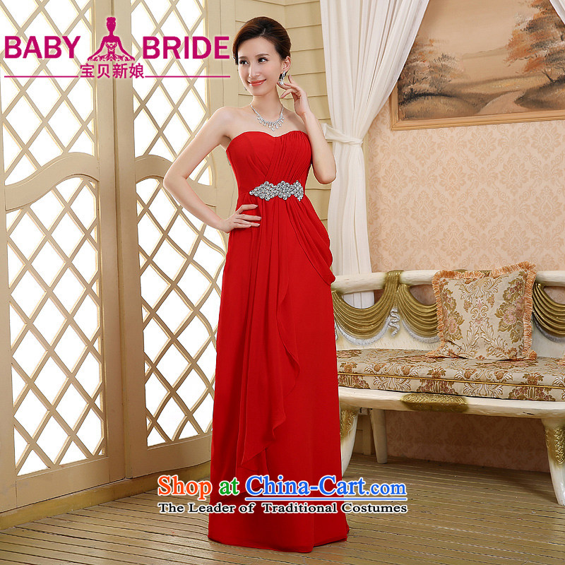 2015 new red long marriages bows dress thin dress Sau San graphics and pregnant women_ Red?S chest