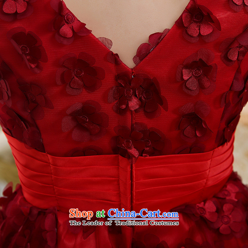 2015 new red long marriages bows dress thin dress Sau San video anointed chest shoulders pregnant women, dark red S, darling Bride (BABY BPIDEB) , , , shopping on the Internet