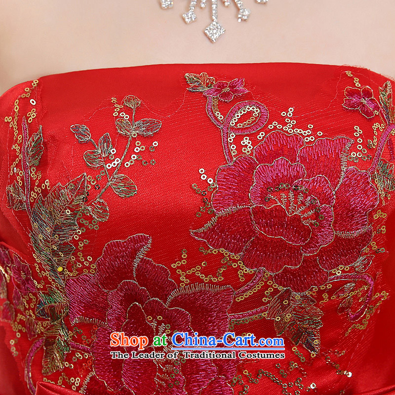 Wipe the chest pregnant women brides red bows to the new spring, 2015 evening dresses long marriage larger female red , L, Diane Marie Quarless Sau San m Qi , , , shopping on the Internet