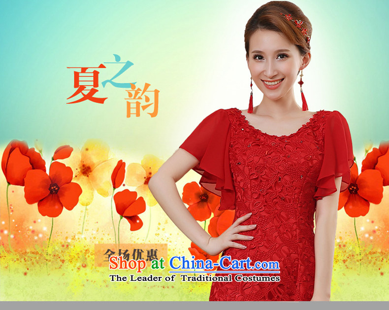 The bride wedding dress bows services spring and summer skirts qipao new 2015 red lace Sau San retro style red XXL picture, prices, brand platters! The elections are supplied in the national character of distribution, so action, buy now enjoy more preferential! As soon as possible.