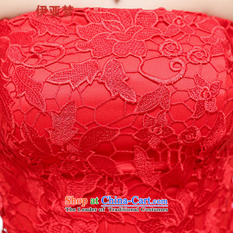 C.o.d. 2015 Summer new women's daily dress skirt Fashion Sense breast tissue lace large bon bon skirt banquet dress bows to red XL, Bahia Dream , , , shopping on the Internet