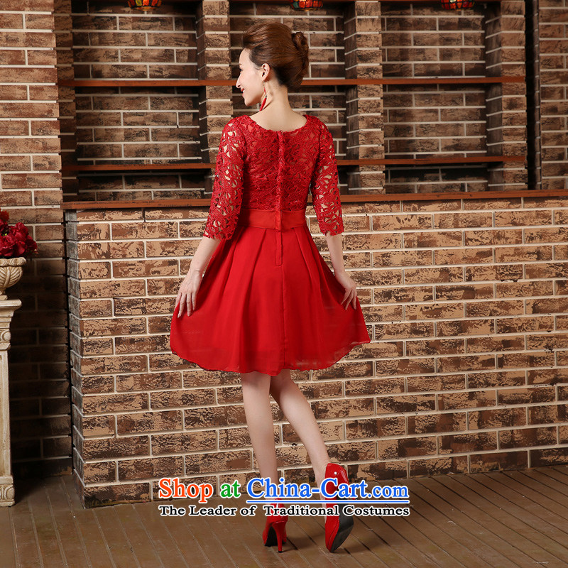 Pregnant women serving high-lumbar spring bows new marriages cheongsam dress 2015 large short of Sau San Red Red M Demi Moor Qi , , , shopping on the Internet