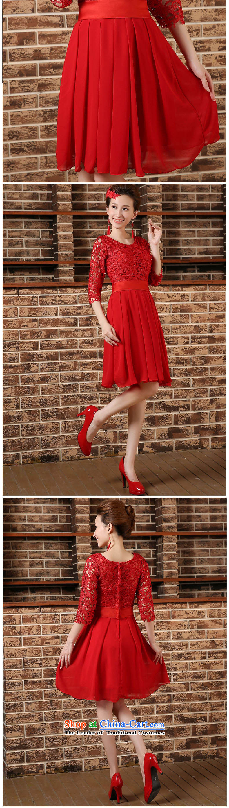 2015 Spring/Summer new marriages bows dress qipao short-sleeved long kit cheongsam red XXL picture, prices, brand platters! The elections are supplied in the national character of distribution, so action, buy now enjoy more preferential! As soon as possible.