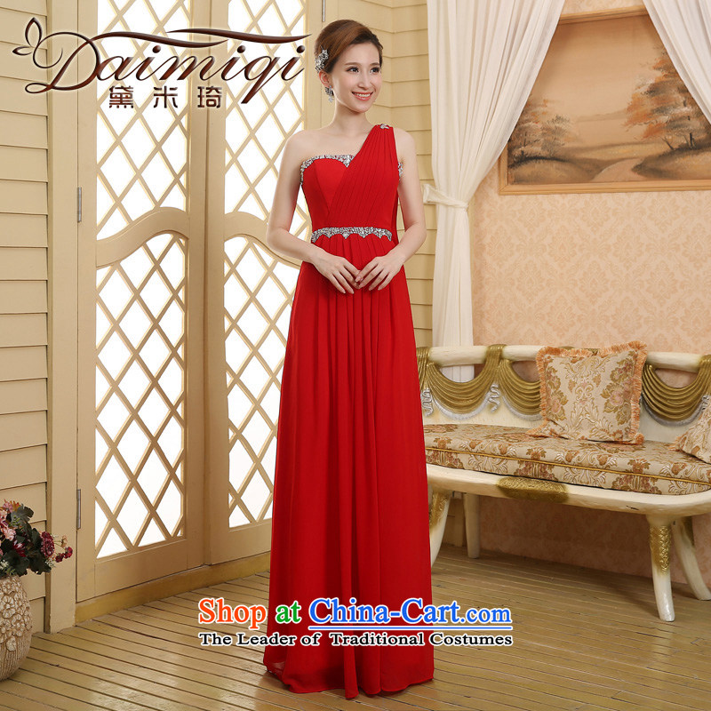 2015 new bride dress bows services shoulder evening dresses long under the auspices of the Chorus will Sau San RED M