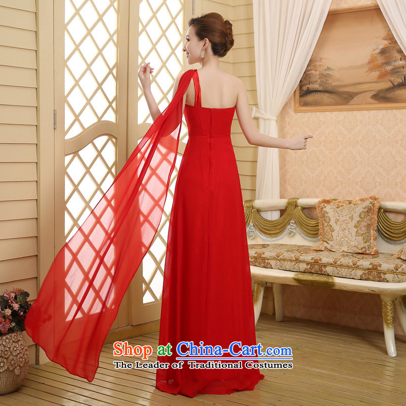 2015 new bride dress bows services shoulder evening dresses long under the auspices of the Chorus will Sau San RED M Demi Moor Qi , , , shopping on the Internet