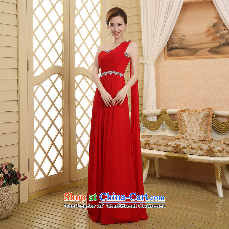 2015 new bride dress bows services shoulder evening dresses long under the auspices of the Chorus will Sau San RED M Demi Moor Qi , , , shopping on the Internet
