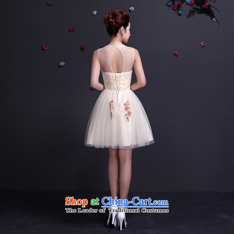The dumping of the wedding dress bows services dress bride stylish 2015 short, thin shoulders of Sau San video marriage wedding dresses spring and summer red XS, dumping of champagne color wedding dress shopping on the Internet has been pressed.