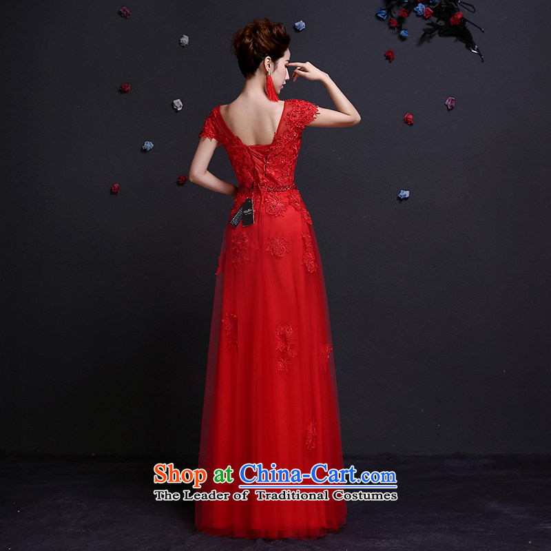 However service new summer 2015 bride wedding dress a shoulder length field, Red Dress Red XS, dumping of wedding dress shopping on the Internet has been pressed.