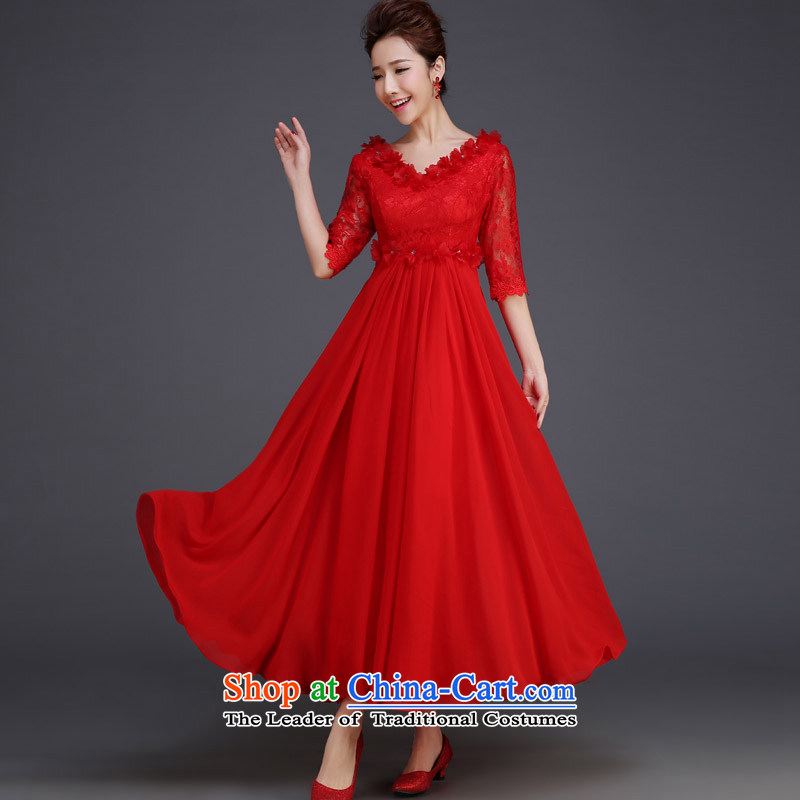 However, the new 2015 Service Korean Red pregnant women in the long high-lumbar large wedding dress banquet evening dresses spring and summer red XL, Chengjia True Love , , , shopping on the Internet