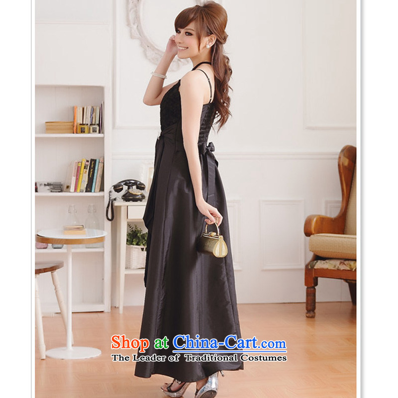 Li and the large number of ladies Chest Flower roses straps long version of a large even turning skirt Top Loin of evening dress atmospheric annual celebration black color code dress  F 90-120, 158 for and , , , shopping on the Internet