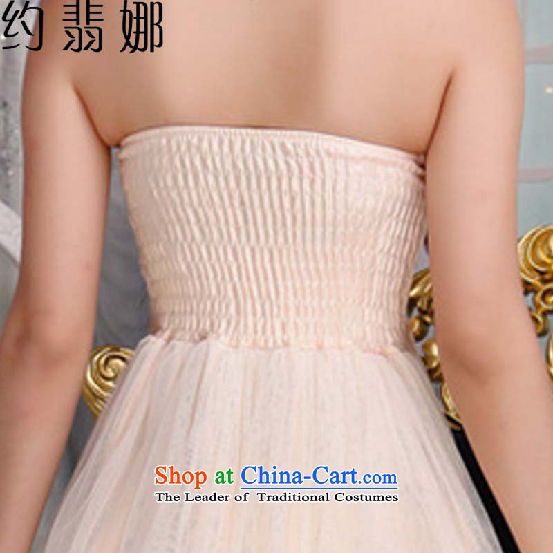 The 2015 autumn Jadeite Jade about replacing the new bare shoulders and stylish lace dresses temperament Sau San booking pearl dresses 602 apricot color of approximately s, Brenda shopping on the Internet has been pressed.