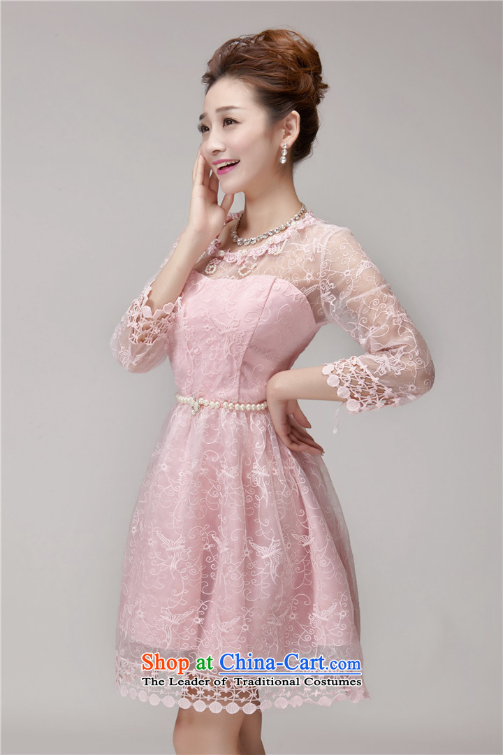Maple Yi Min International 2015 new summer nail Pearl Princess skirt dresses Sau San champagne color and chest bridesmaid small dress apricot L photo, prices, brand platters! The elections are supplied in the national character of distribution, so action, buy now enjoy more preferential! As soon as possible.