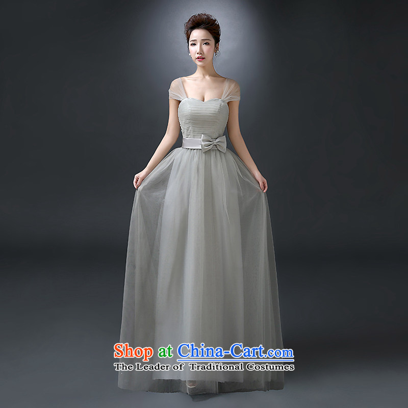 The first white into about new bridesmaid services marriages bows services wedding evening dress bridesmaid mission silver gray long will C of the annual meetings of the XXL