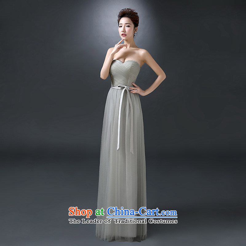 The first white into about new bridesmaid services marriages bows services wedding evening dress bridesmaid mission silver gray long will C of the annual meetings of the White first into about XXL, shopping on the Internet has been pressed.