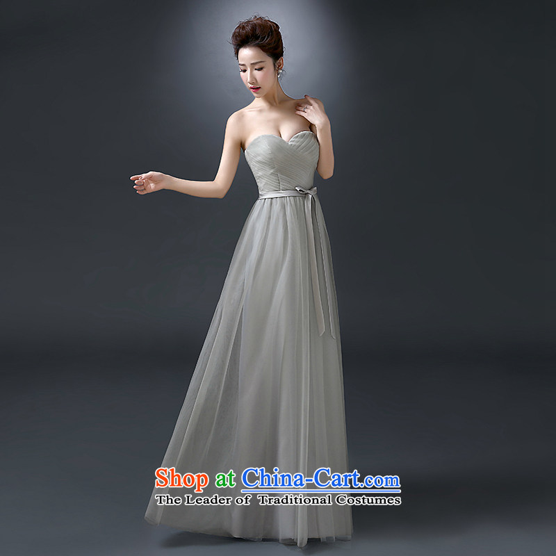 The first white into about new bridesmaid services marriages bows services wedding evening dress bridesmaid mission silver gray long will C of the annual meetings of the White first into about XXL, shopping on the Internet has been pressed.