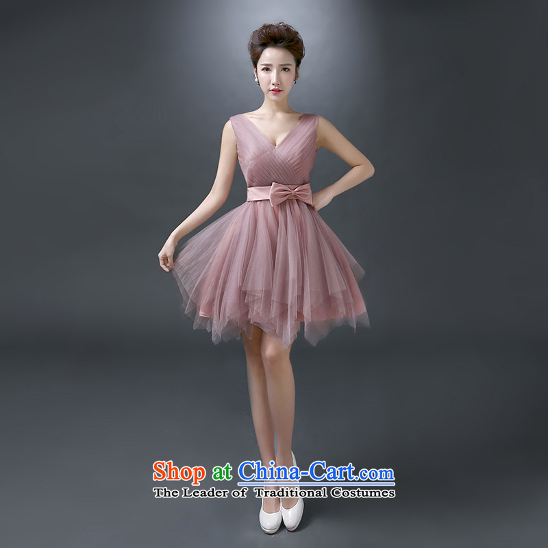 The first white into about bridesmaid Service Bridal bows services shoulder summer evening dress short banquet, 2015 New bridesmaid dress small dress skirt the usual zongzi color M white first into about shopping on the Internet has been pressed.