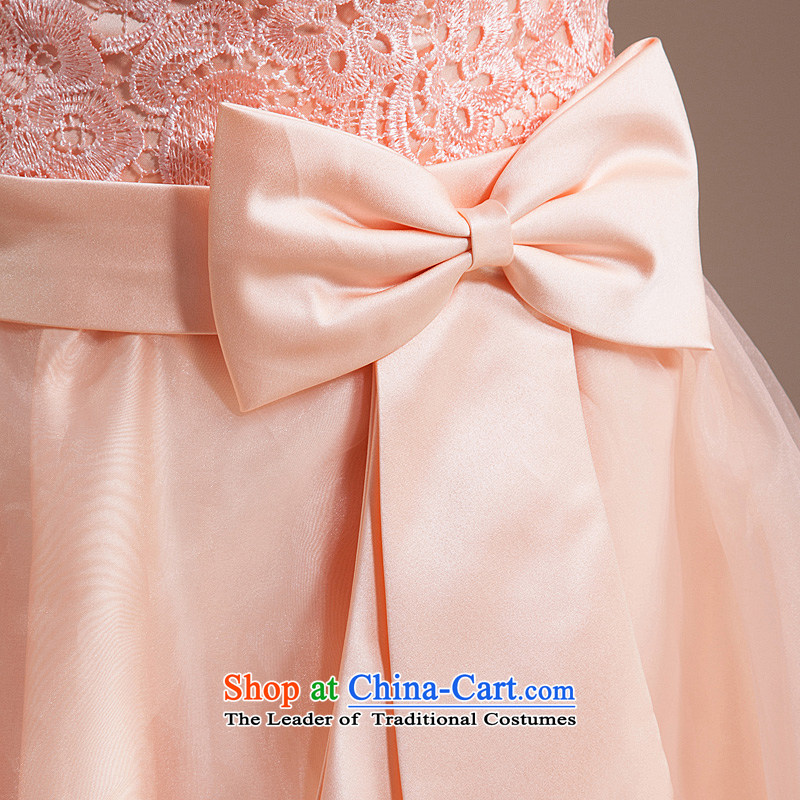 The bride wedding dress larger champagne color bow tie bows, serving short bridesmaid dinner dress the new 2015 shoulders full Chamber , , , M HO shopping on the Internet