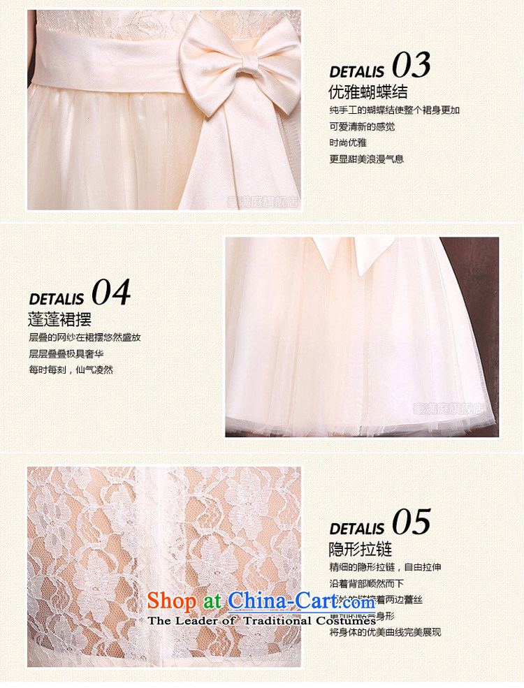 Marriages champagne color short, bows to dress in spring and summer 2015 new lace bridesmaid to bow tie champagne color XL Photo, prices, brand platters! The elections are supplied in the national character of distribution, so action, buy now enjoy more preferential! As soon as possible.