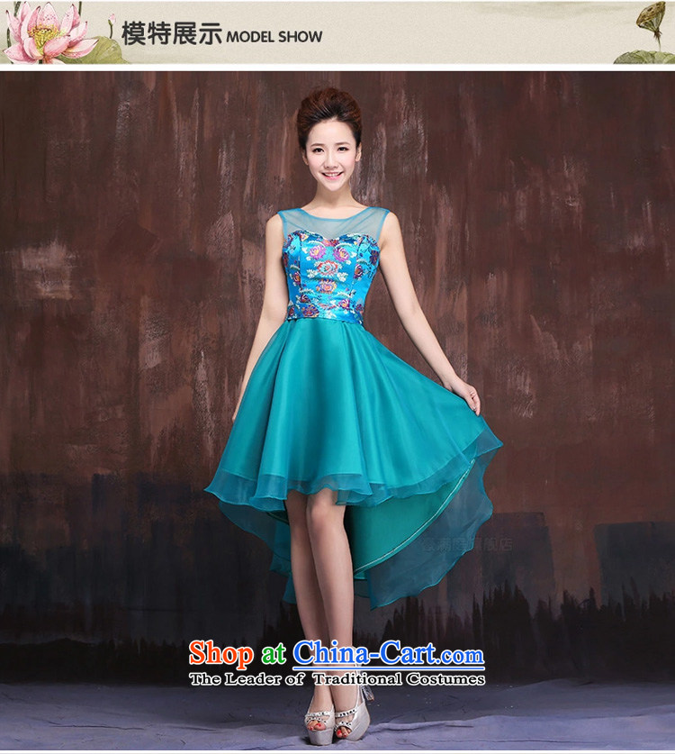 Ho full Chamber bride dress 2015 new marriage evening drink service banquet style shoulders dress dresses female blue XL Photo, prices, brand platters! The elections are supplied in the national character of distribution, so action, buy now enjoy more preferential! As soon as possible.