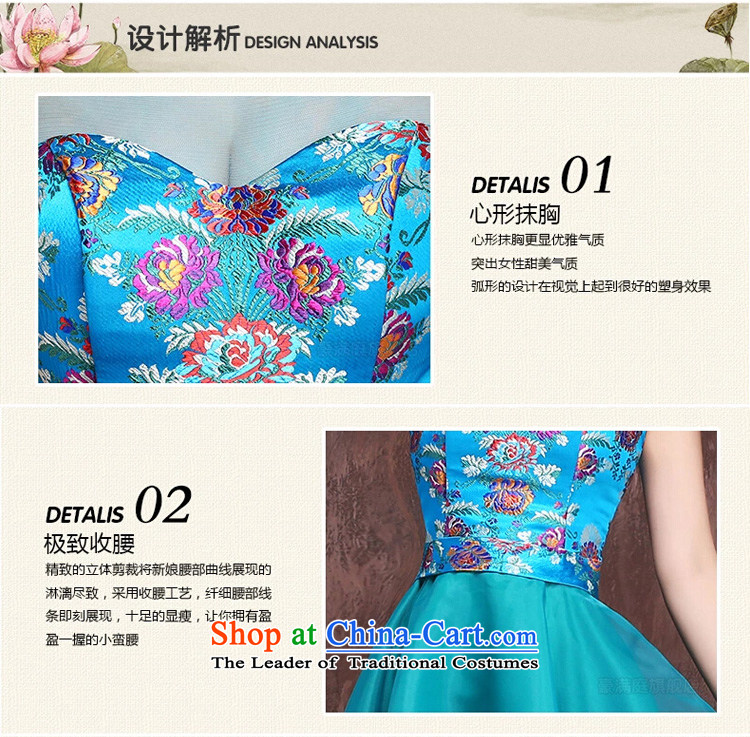 Ho full Chamber bride dress 2015 new marriage evening drink service banquet style shoulders dress dresses female blue XL Photo, prices, brand platters! The elections are supplied in the national character of distribution, so action, buy now enjoy more preferential! As soon as possible.