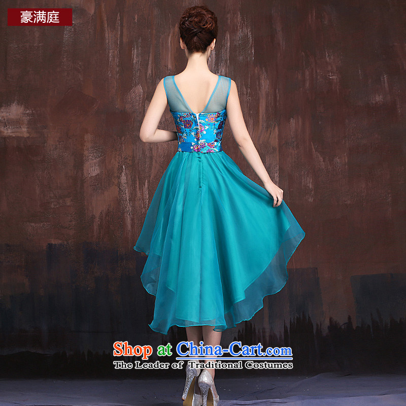 Ho full Chamber bride dress 2015 new marriage evening drink service banquet style shoulders dress dresses female blue XL, Ho full Chamber , , , shopping on the Internet