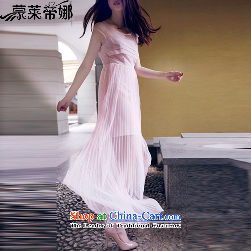 The 2015 Dili Blair Monrovia summer female new western Europe and stylish wind aristocratic spring and summer temperament Sau San like Susy Nagle skirts, small dress fairies chiffon skirt 60 PINK S, Monrovia, Dili na , , , shopping on the Internet