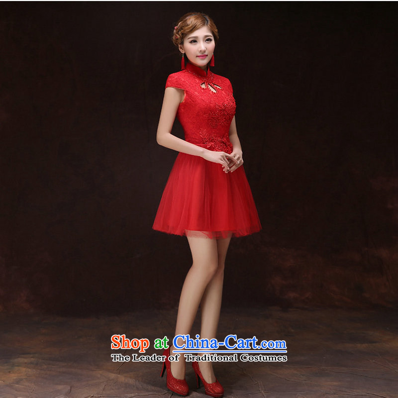 There is also optimized 8D 2015 new wedding dresses bridal dresses red packets transmitted dinner shoulder short-sleeved gown marriage xs6663 Sau San red colored silk, L, yet optimized shopping on the Internet has been pressed.