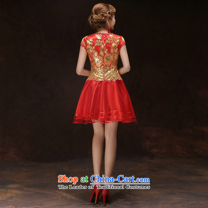 There is also a grand Korean optimize wedding dresses in evening dress long shoulders bridesmaid bride wedding dress moderator dress xs6884 red color 9M, yet optimized shopping on the Internet has been pressed.
