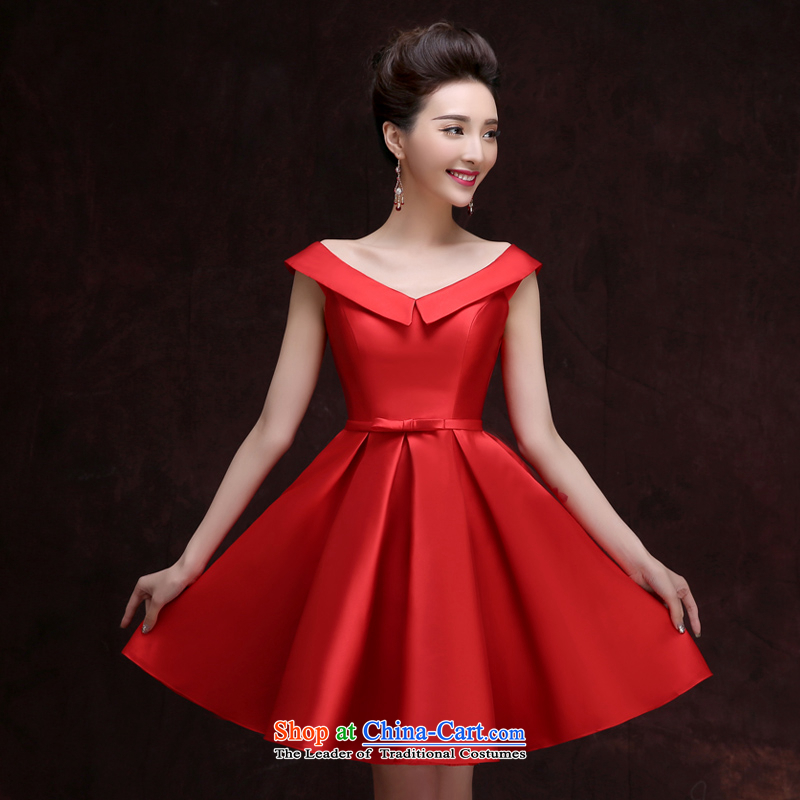 The privilege of serving-leung 2015 summer short of New Red slotted shoulder bridesmaid to serve small in female dress and sisters into wine red 2XL, services have services-leung , , , shopping on the Internet