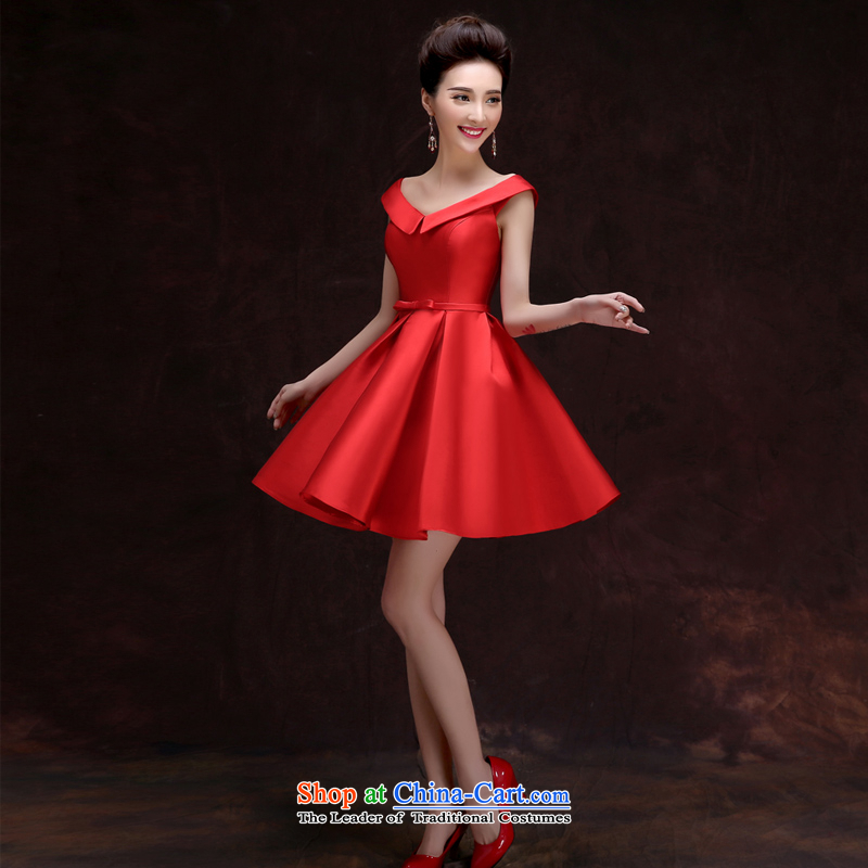 The privilege of serving-leung 2015 summer short of New Red slotted shoulder bridesmaid to serve small in female dress and sisters into wine red 2XL, services have services-leung , , , shopping on the Internet