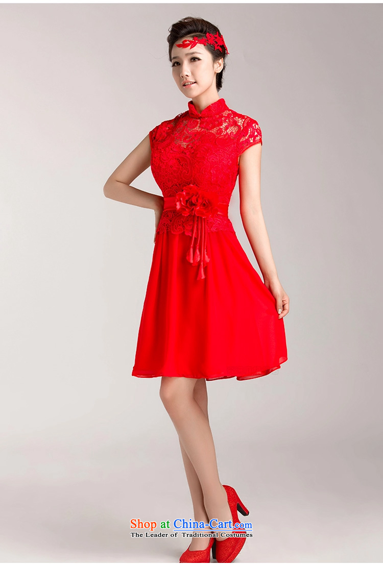 Ho full Chamber 2015 new marriages bows services red) Wedding dress lace qipao short-sleeved red S picture, prices, brand platters! The elections are supplied in the national character of distribution, so action, buy now enjoy more preferential! As soon as possible.