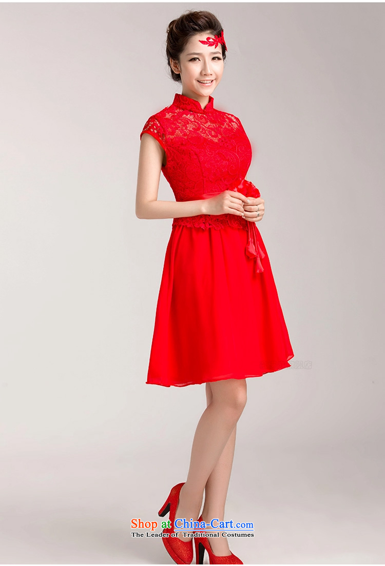 Ho full Chamber 2015 new marriages bows services red) Wedding dress lace qipao short-sleeved red S picture, prices, brand platters! The elections are supplied in the national character of distribution, so action, buy now enjoy more preferential! As soon as possible.