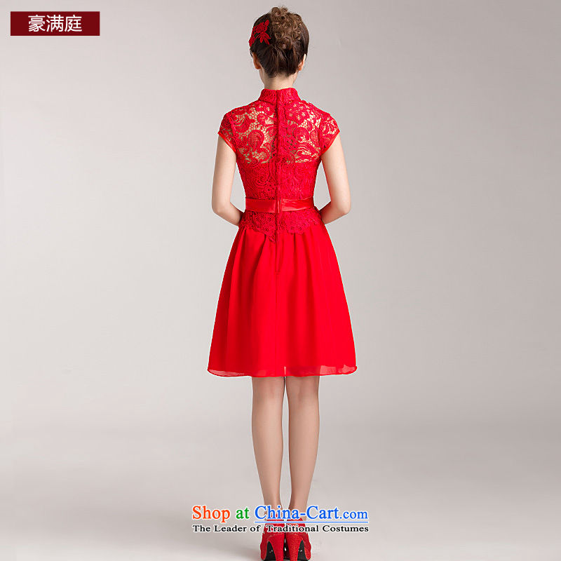 Ho full Chamber 2015 new marriages bows services red) Wedding dress lace qipao short-sleeved red S Ho full Chamber , , , shopping on the Internet